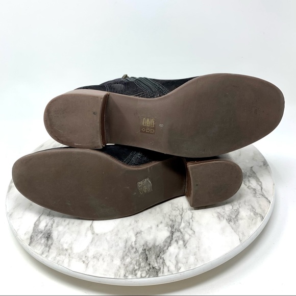 Marc Joseph NY Lenox Plaid Back Two tone Black Leather ankle boot 9 classic chic - Picture 8 of 16